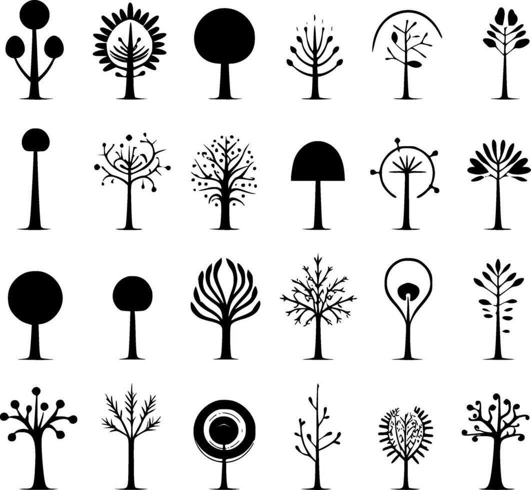 Tree, Minimalist and Simple Silhouette - Vector illustration