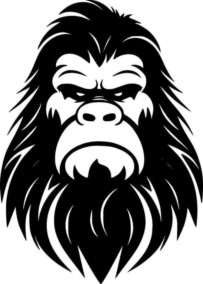 Bigfoot - Black and White Isolated Icon - Vector illustration