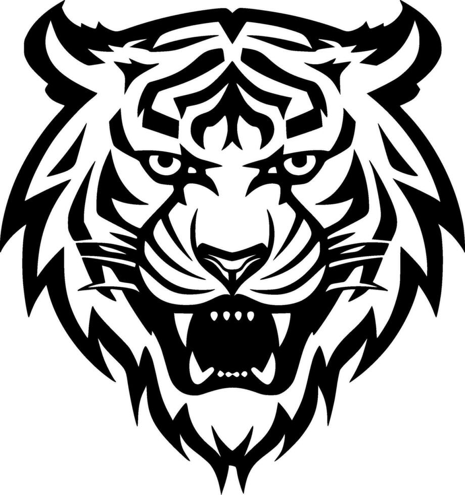 Tigre - minimalista y plano logo - vector ilustración