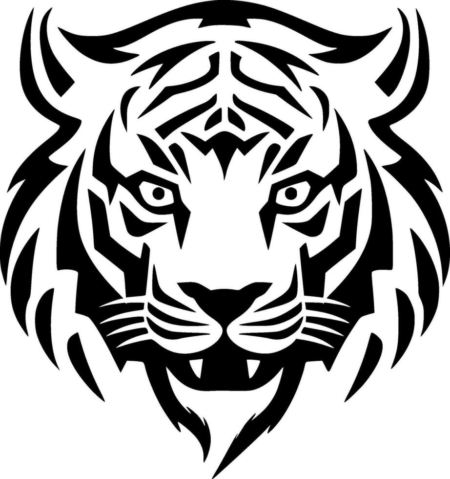 Tigre - minimalista y plano logo - vector ilustración