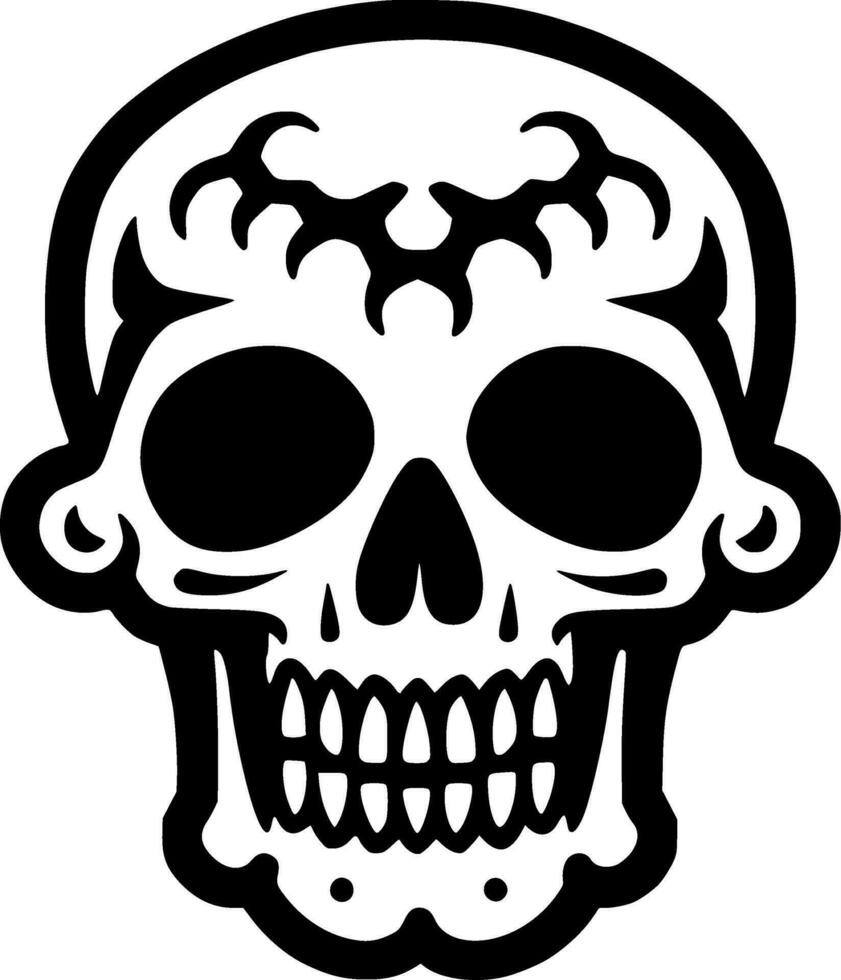 Skull, Black and White Vector illustration