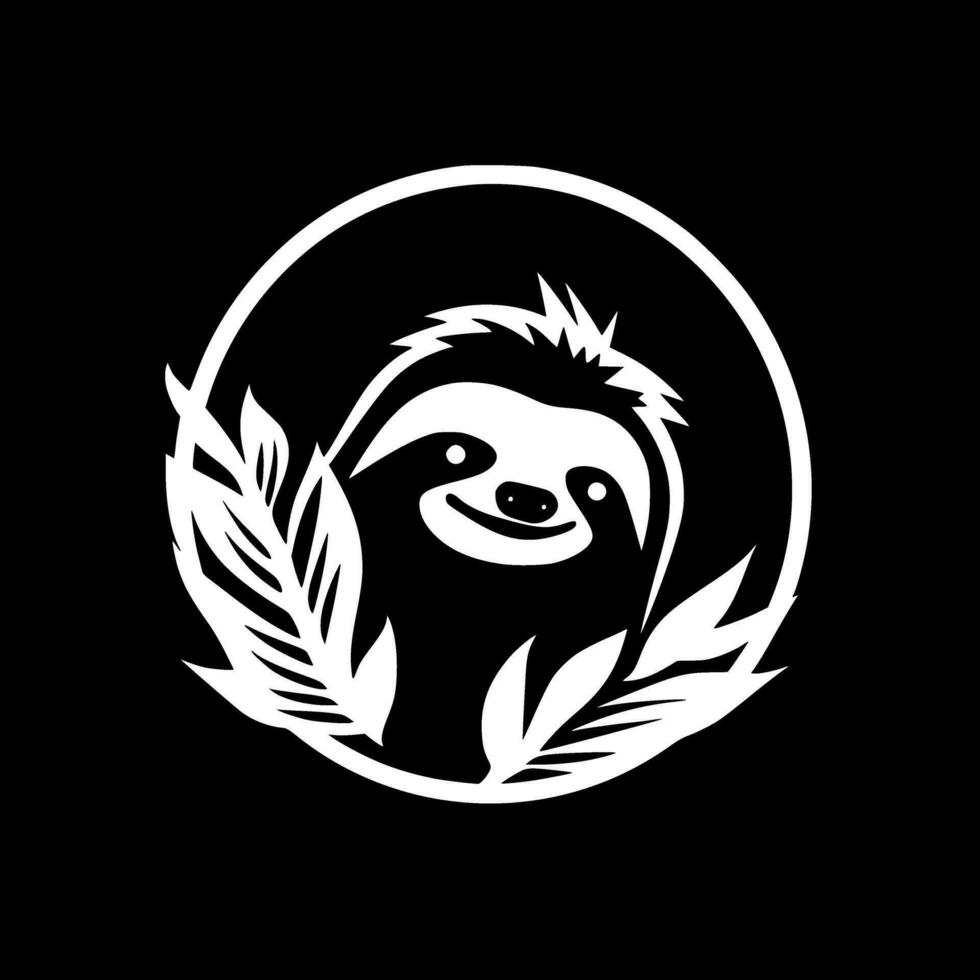 Sloth - Black and White Isolated Icon - Vector illustration