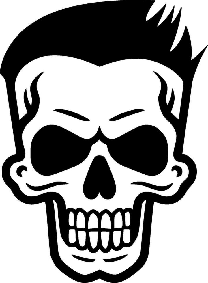 Skull, Black and White Vector illustration