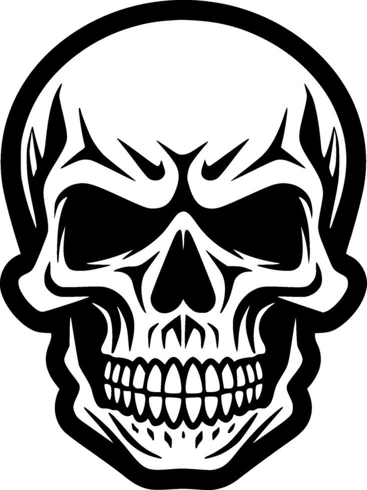 Skull - Black and White Isolated Icon - Vector illustration