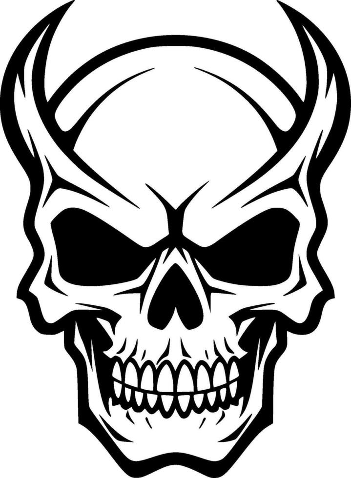 Skull - Black and White Isolated Icon - Vector illustration