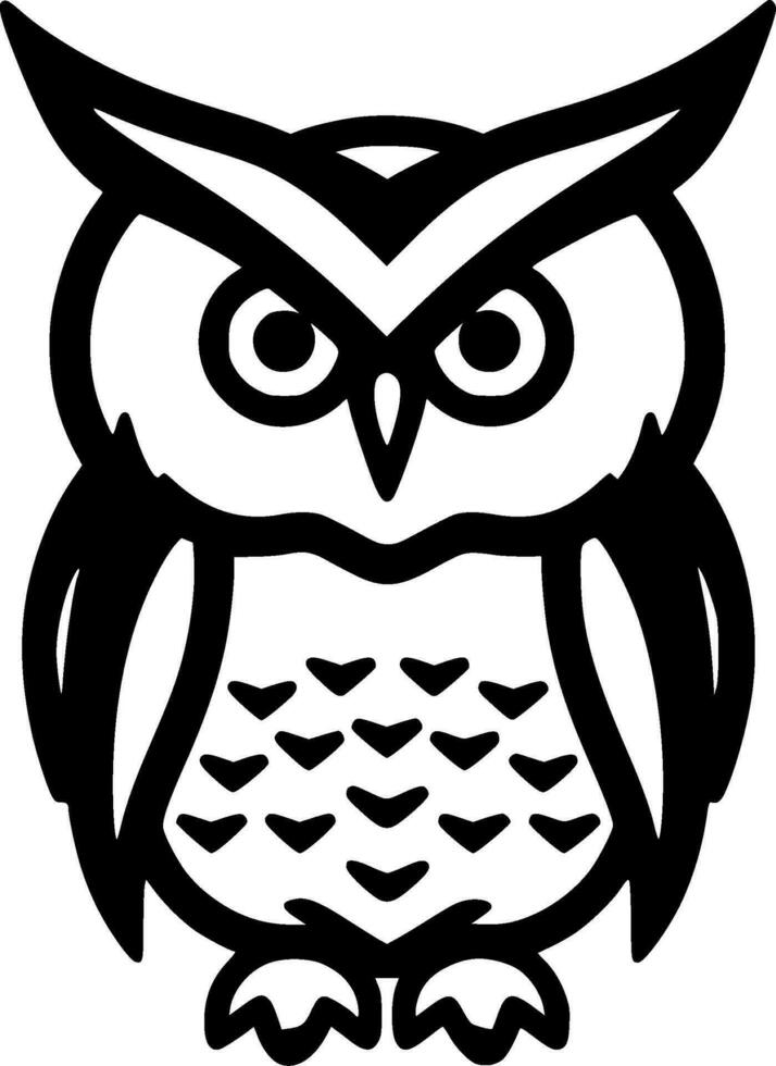 Owl, Minimalist and Simple Silhouette - Vector illustration