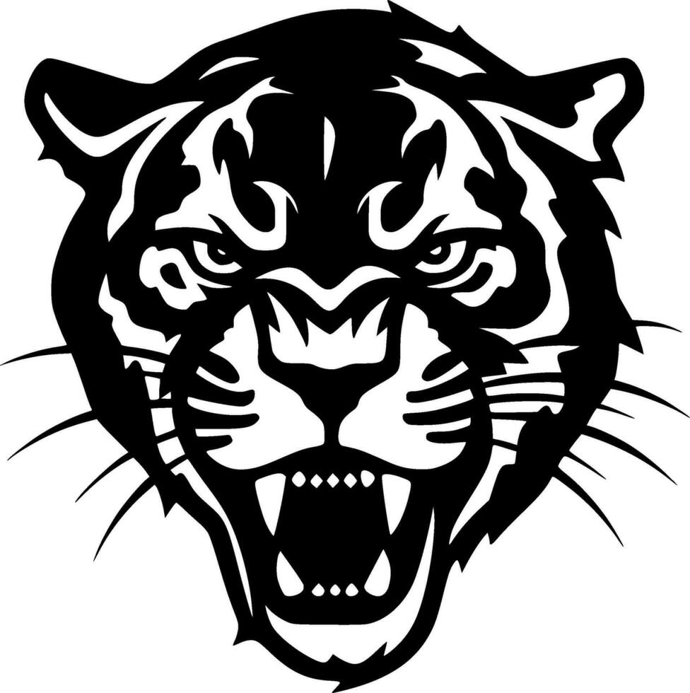 Panther - Black and White Isolated Icon - Vector illustration