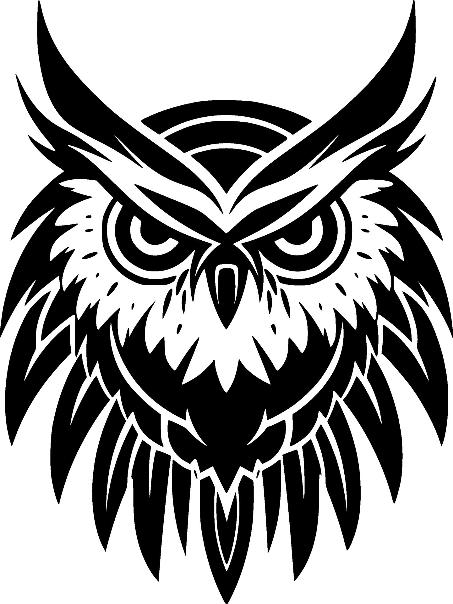 Owl, Black and White Vector illustration 27600111 Vector Art at Vecteezy