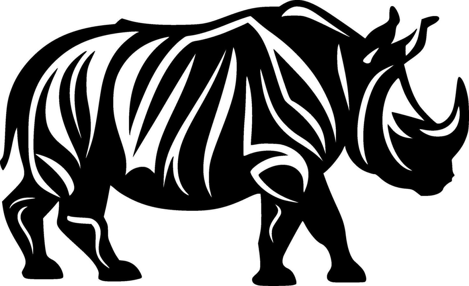 Rhinoceros, Minimalist and Simple Silhouette - Vector illustration