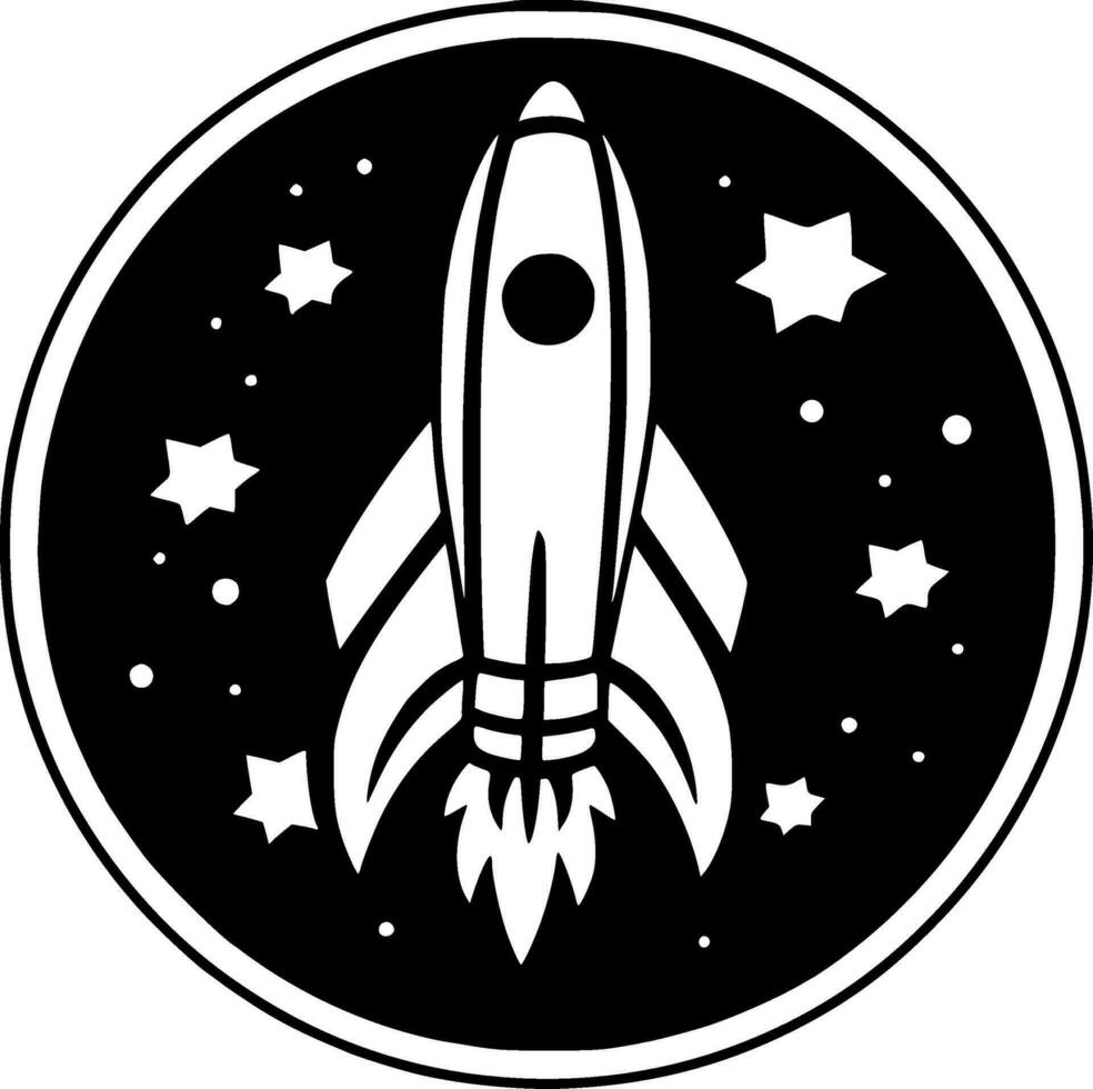 Rocket, Minimalist and Simple Silhouette - Vector illustration