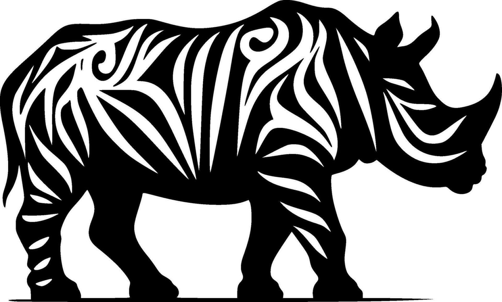 Rhinoceros - Black and White Isolated Icon - Vector illustration