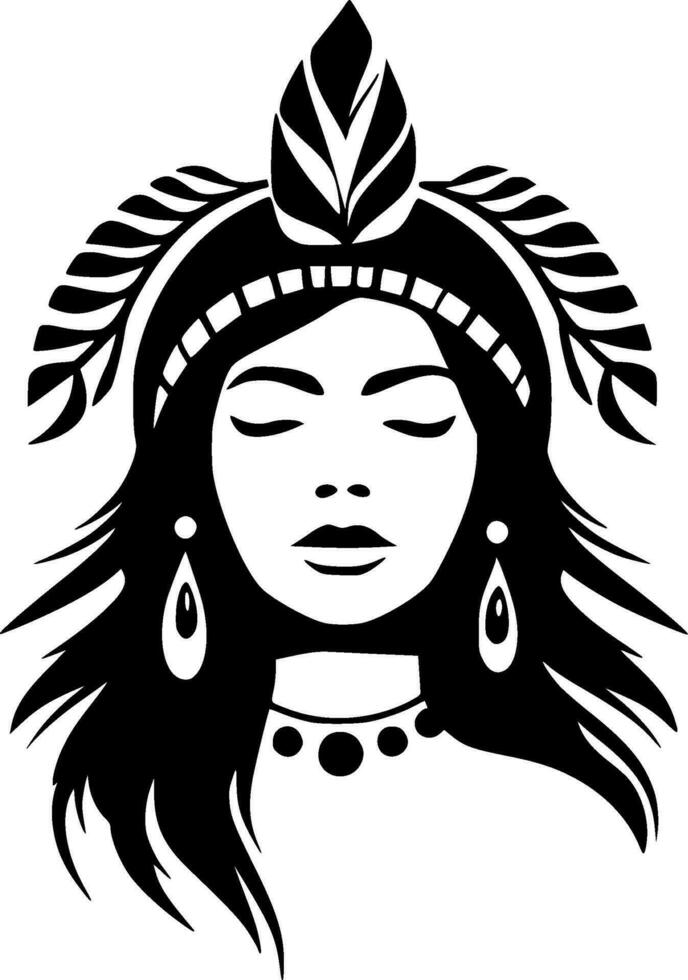 Boho, Black and White Vector illustration