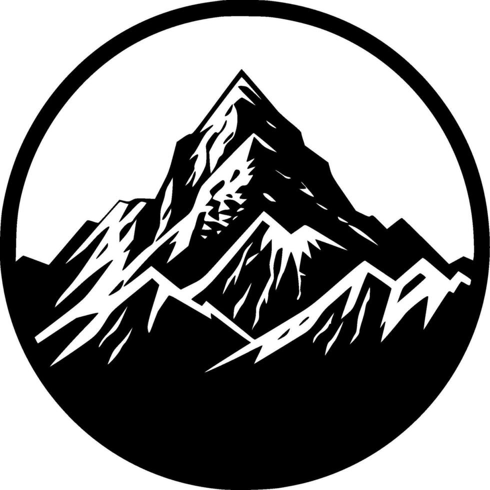 Mountain, Black and White Vector illustration