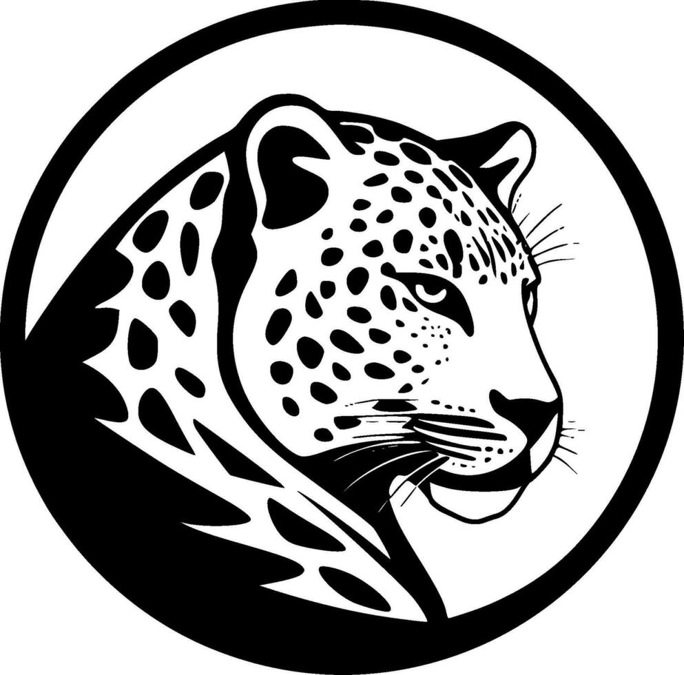 leopardo - minimalista y plano logo - vector ilustración