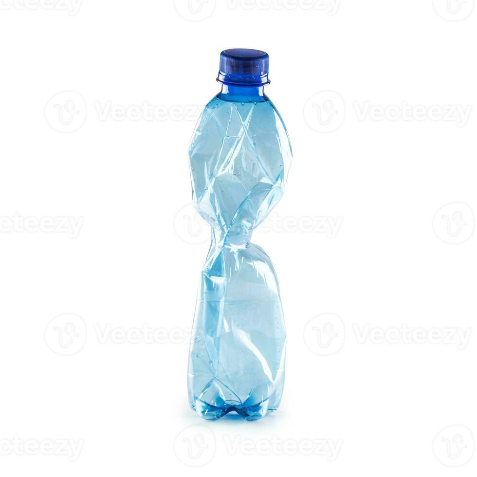 Plastic pet bottle used on a white background photo