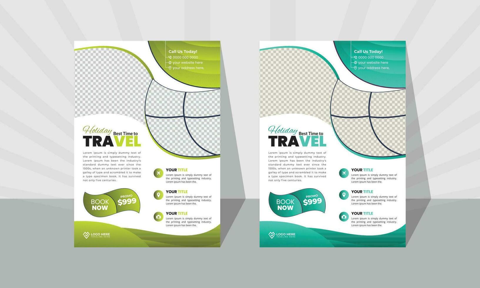 volantes modelo diseño para un viaje agencia. verano vacaciones, fiesta viajar, y turista volantes o póster modelo diseño.o volantes para el turismo y viaje sector. vector