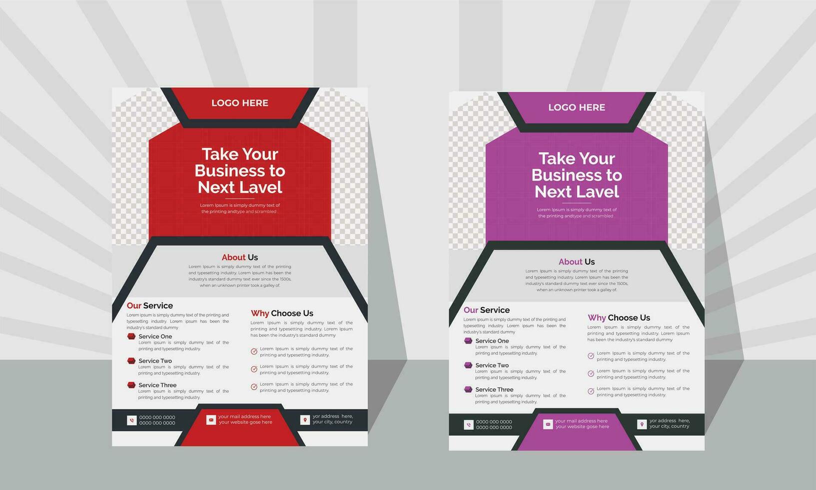 Template for a skilled brochure. Pro Vector Business Marketing Flyer Example