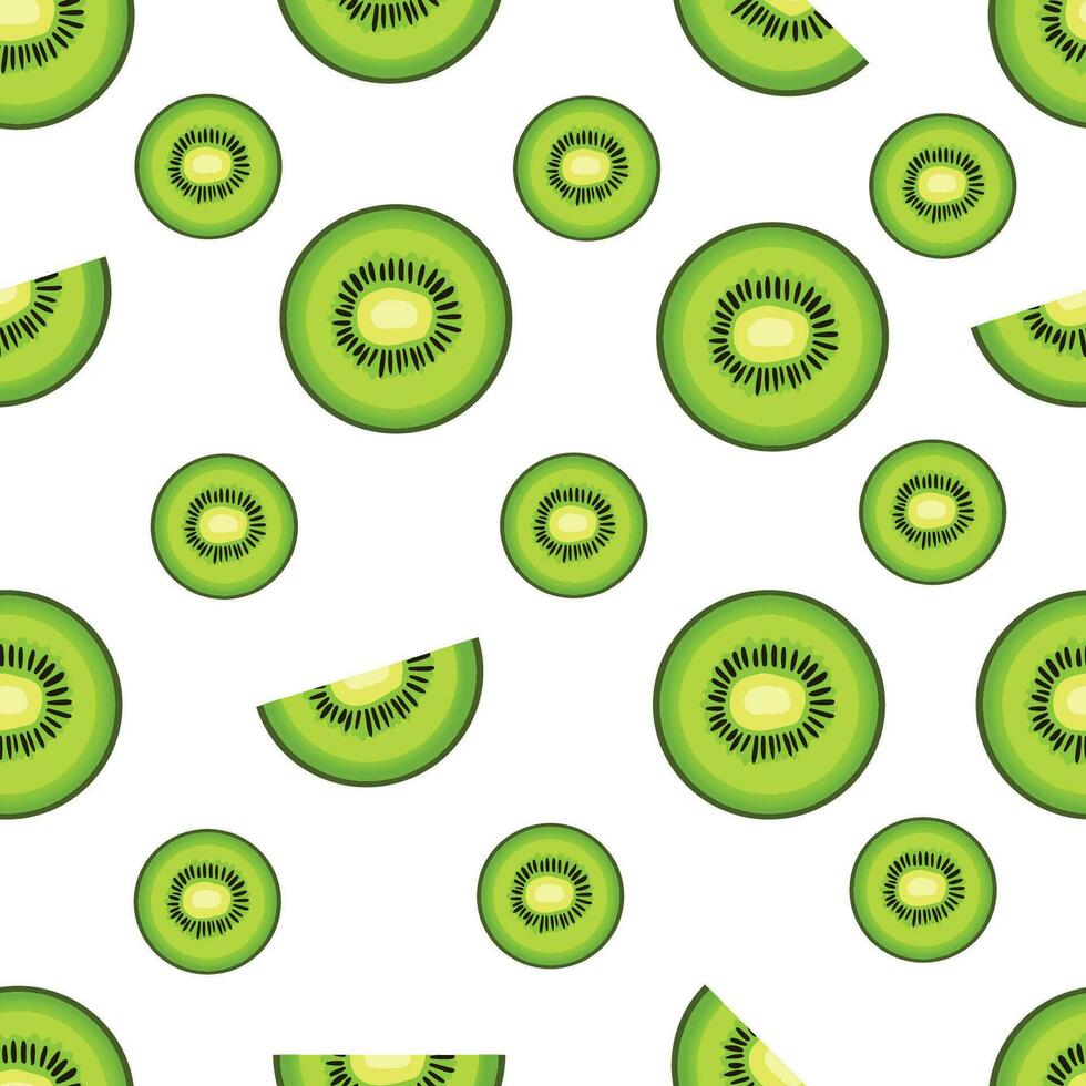 Kiwi slice Seamless vector pattern