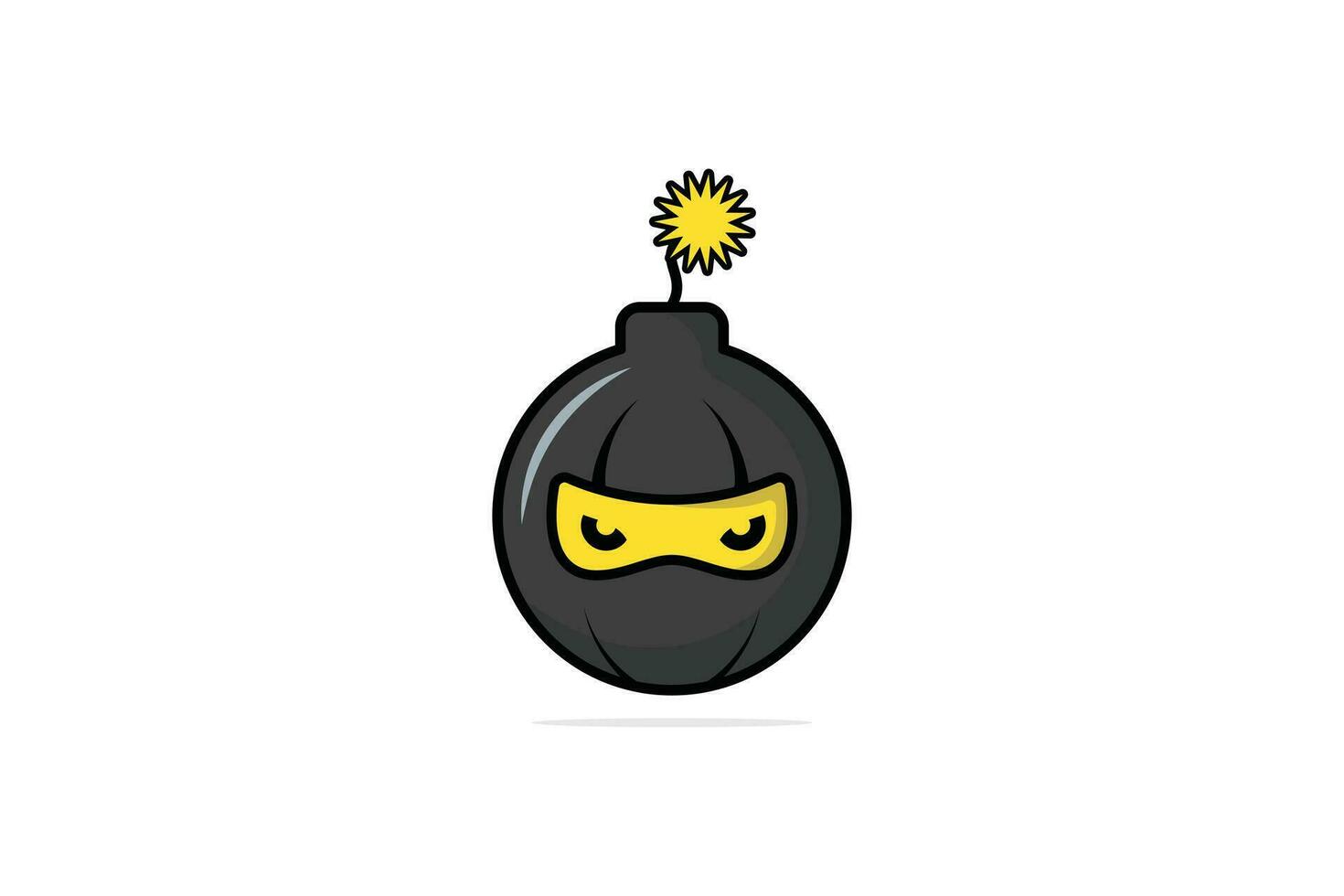 Ninja Grenade or Bomb vector illustration. Holiday or War objects icon concept. Logo ninja boom art illustration.