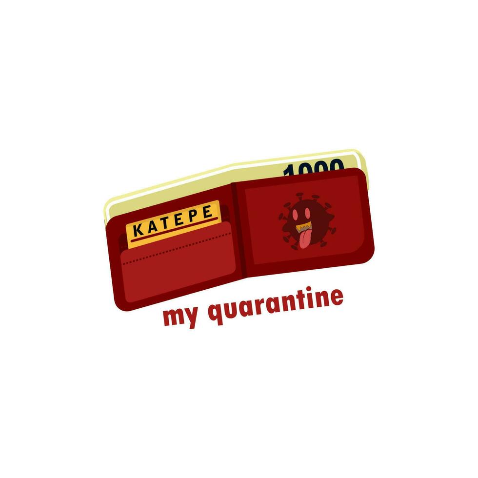 empety purse in quarantine corona illustration vector