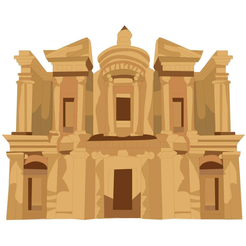 Petra Jordan archaeological site vector