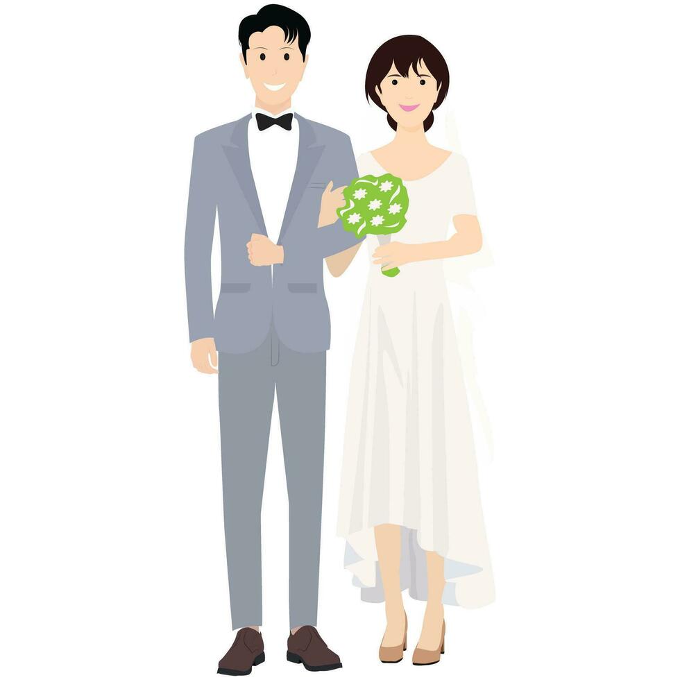 indonesian christian wedding couple vector