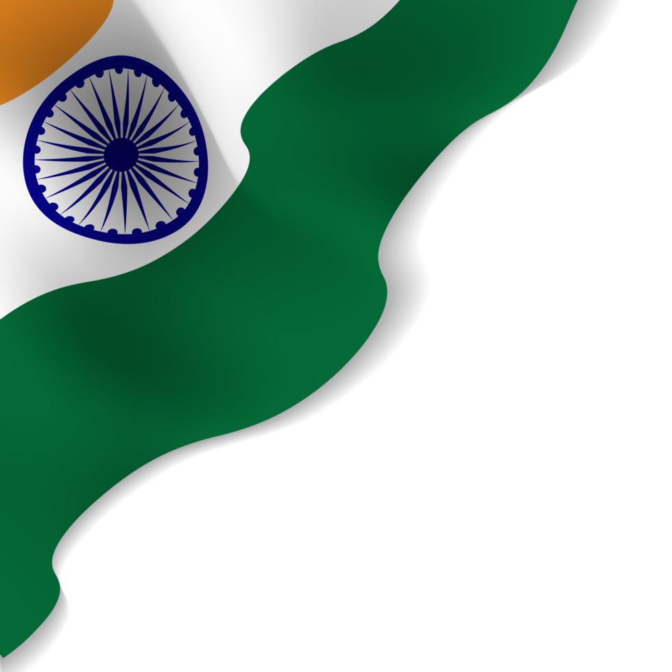Realistic Indian Wavy Flag Edge Border Frame png