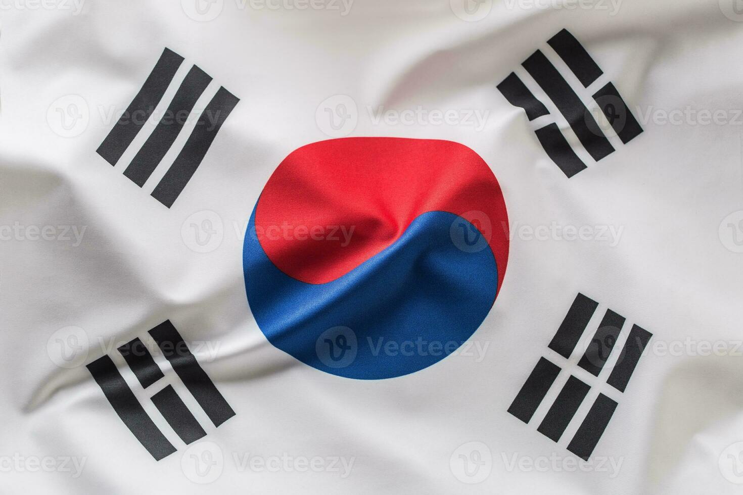 South korea flag. Colorful South Korea flag waving in the wind photo