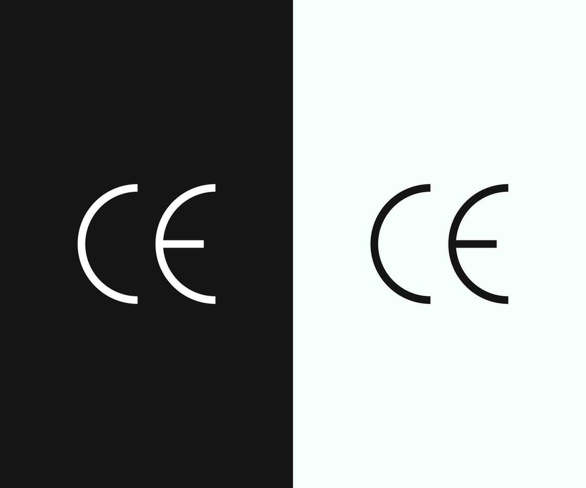 ce marca símbolo blanco y negro de colores. ce marca vector icono