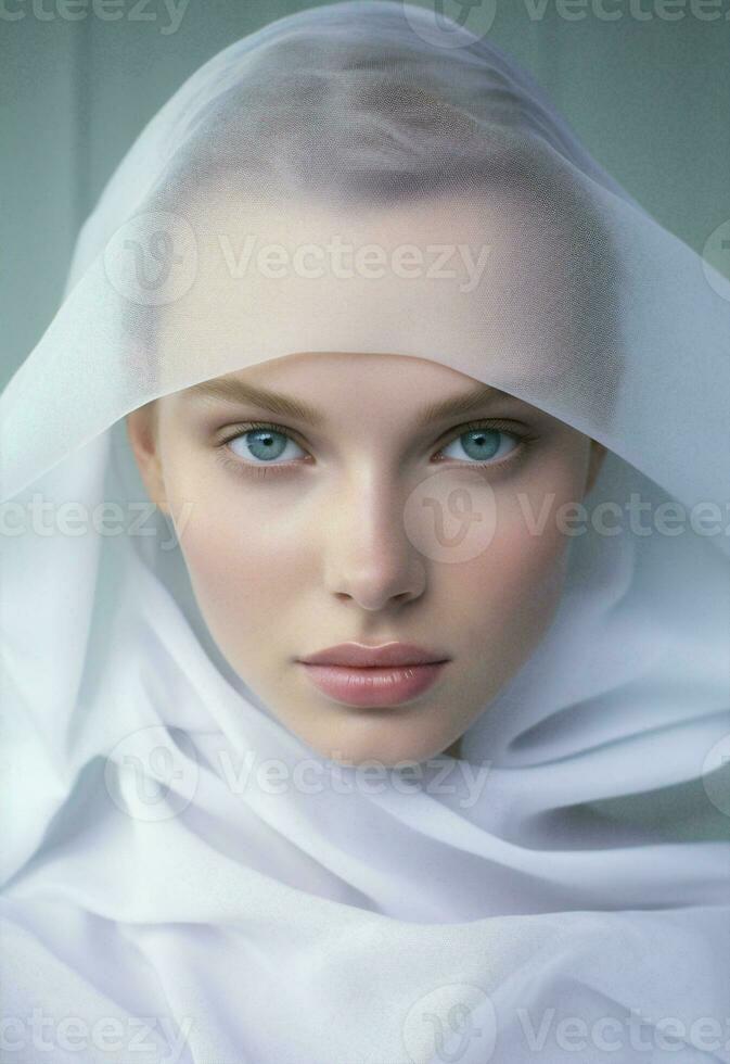 Woman face beauty portrait white photo