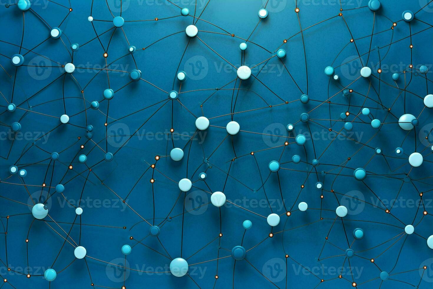 Abstract sphere tech networking background atom blue dot science connect technology polygon photo