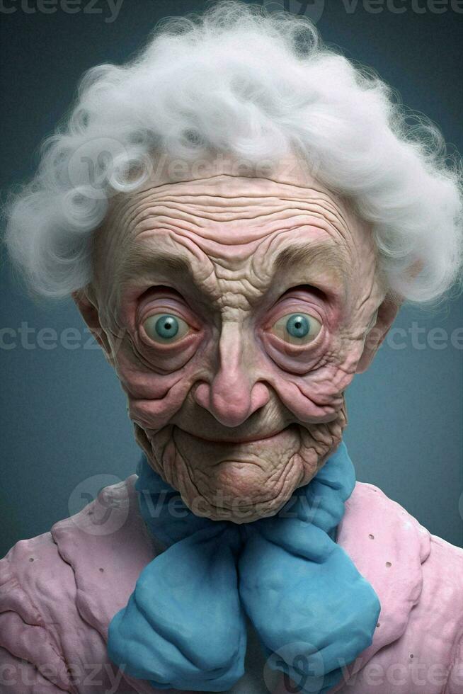 Shock woman surprise spooky elderly glasses open portrait halloween adult old photo