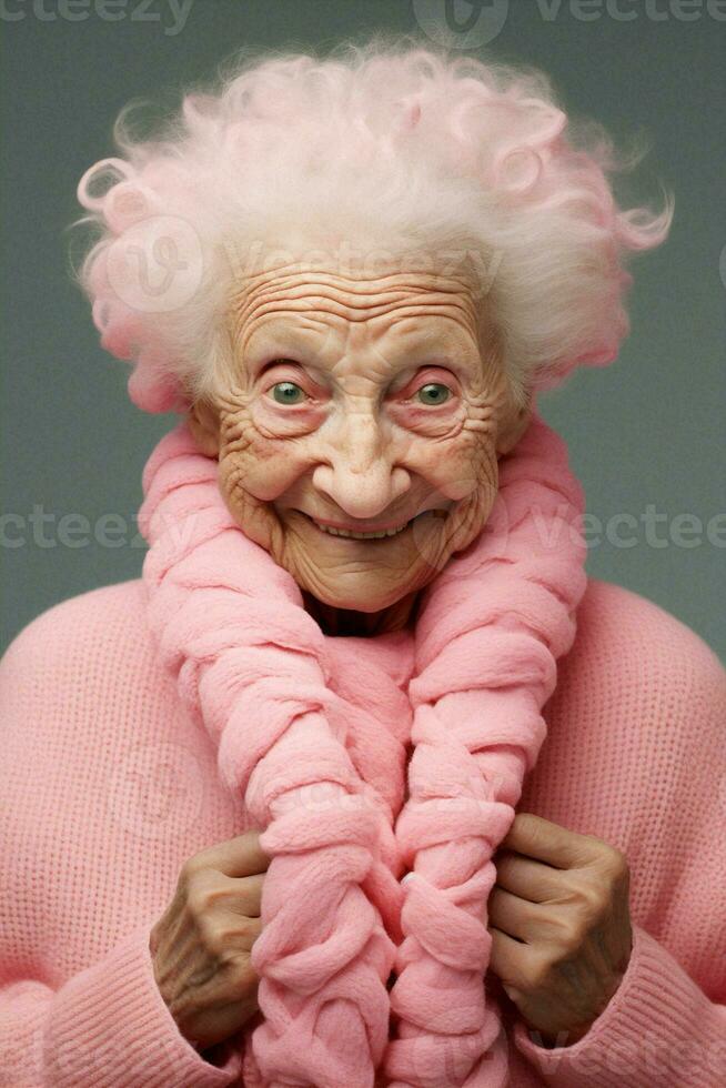 Surprise woman old shock portrait photo