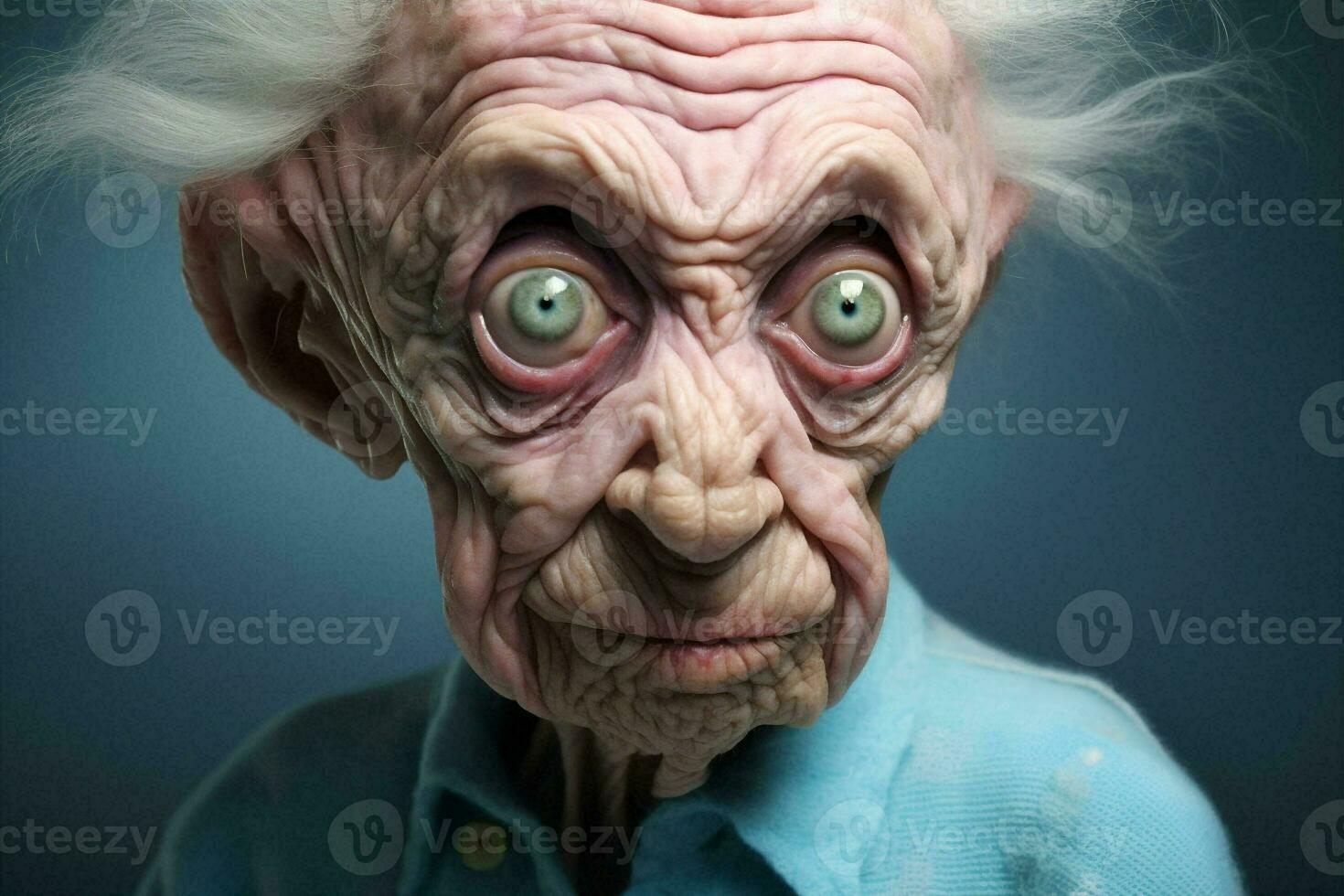 Woman halloween adult spooky one shock old surprise portrait glasses open photo