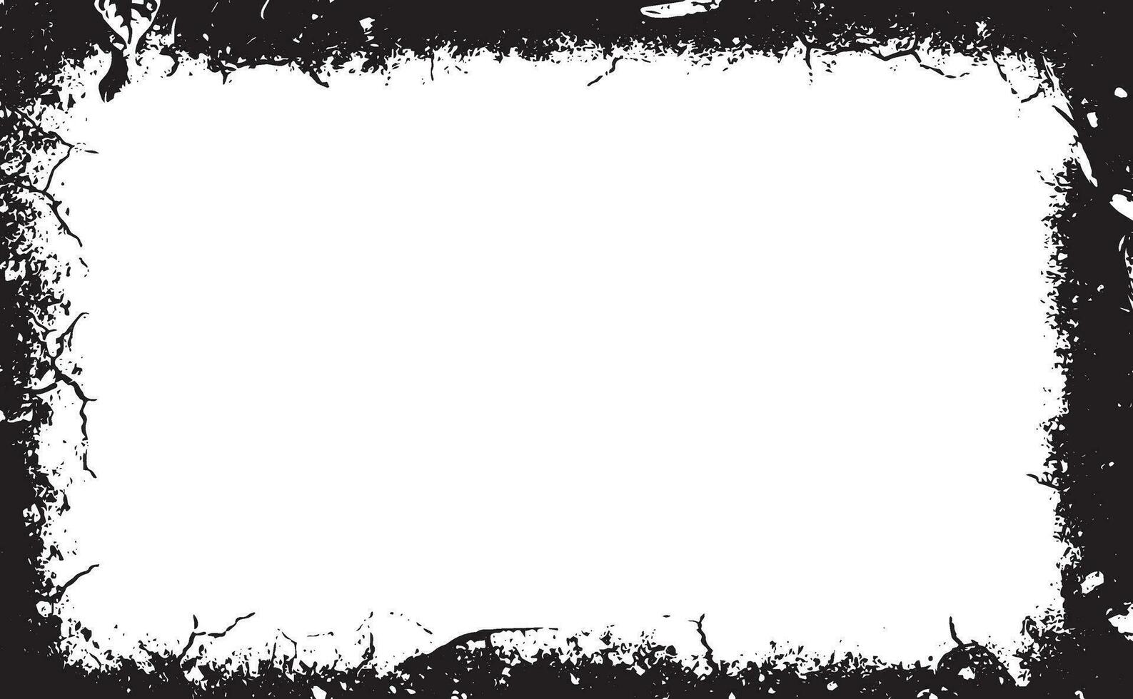 grunge frame with black and white paint vector