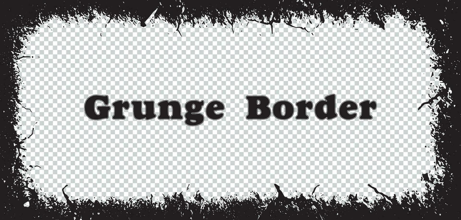 grunge frontera con negro y blanco texto, grunge borde, grunge marco sucio, resumen vector