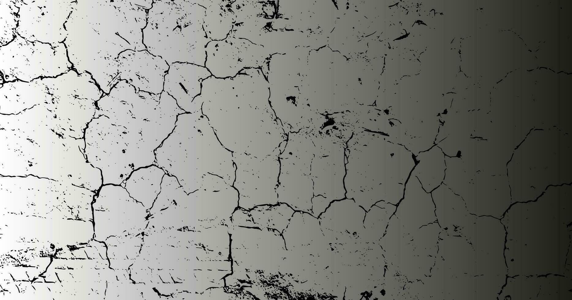 un negro y blanco foto de un agrietado pared grunge efecto vector
