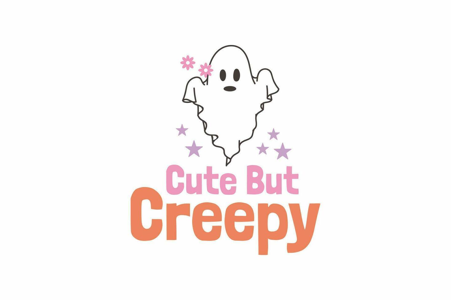 Cute But Creepy Halloween Typography T shirt design vector