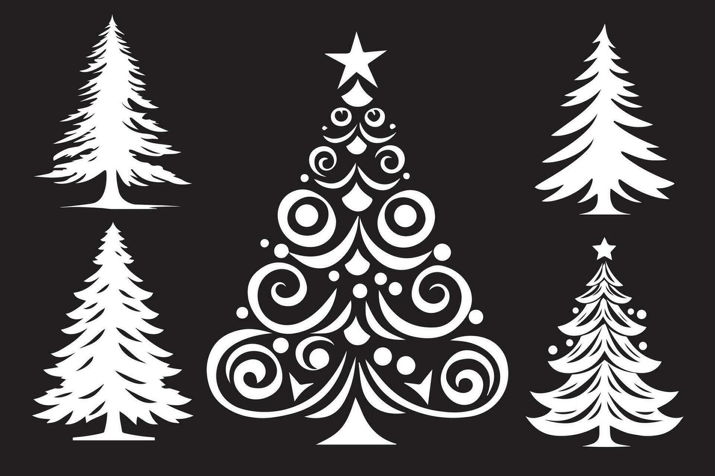 Navidad árbol silueta diseño vector