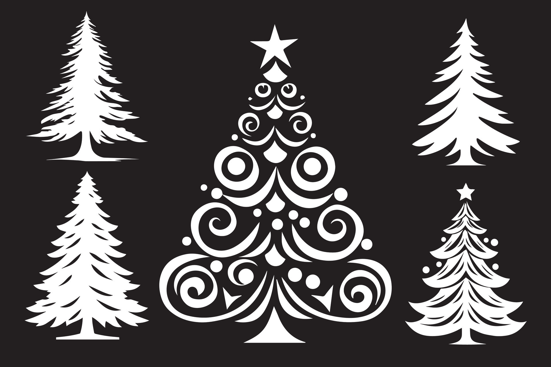 Christmas tree silhouette design 27603080 Vector Art at Vecteezy