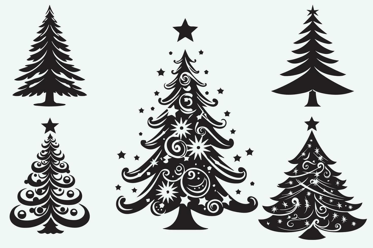 Christmas tree silhouette design vector