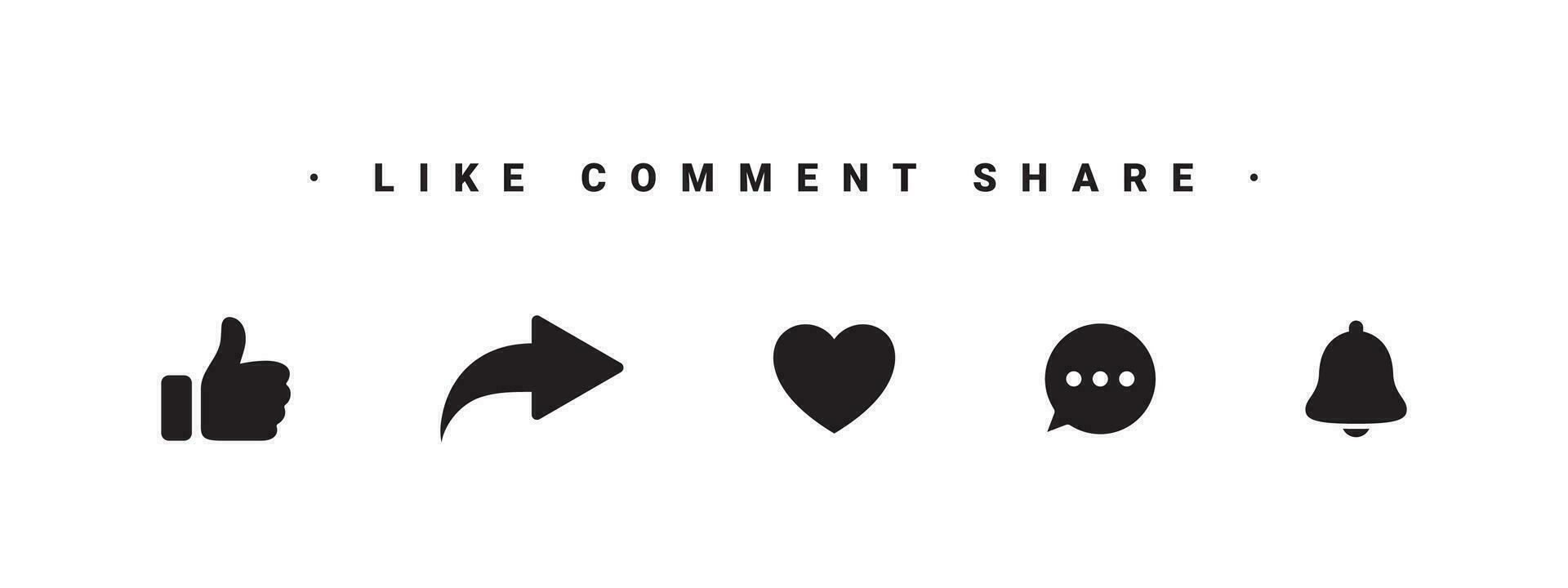 Like, comment, share, icons set. Social media icons. Vector scalable graphics