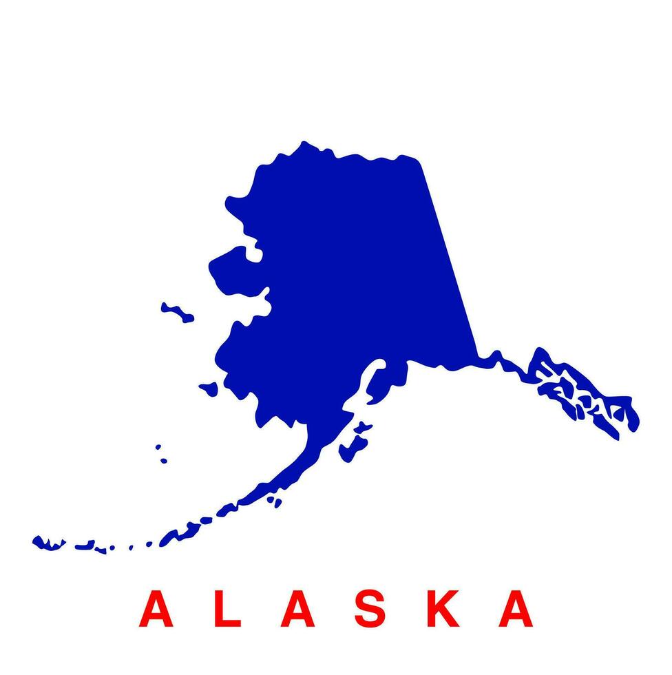 Alaska map typography. alaska Map in blue color. vector