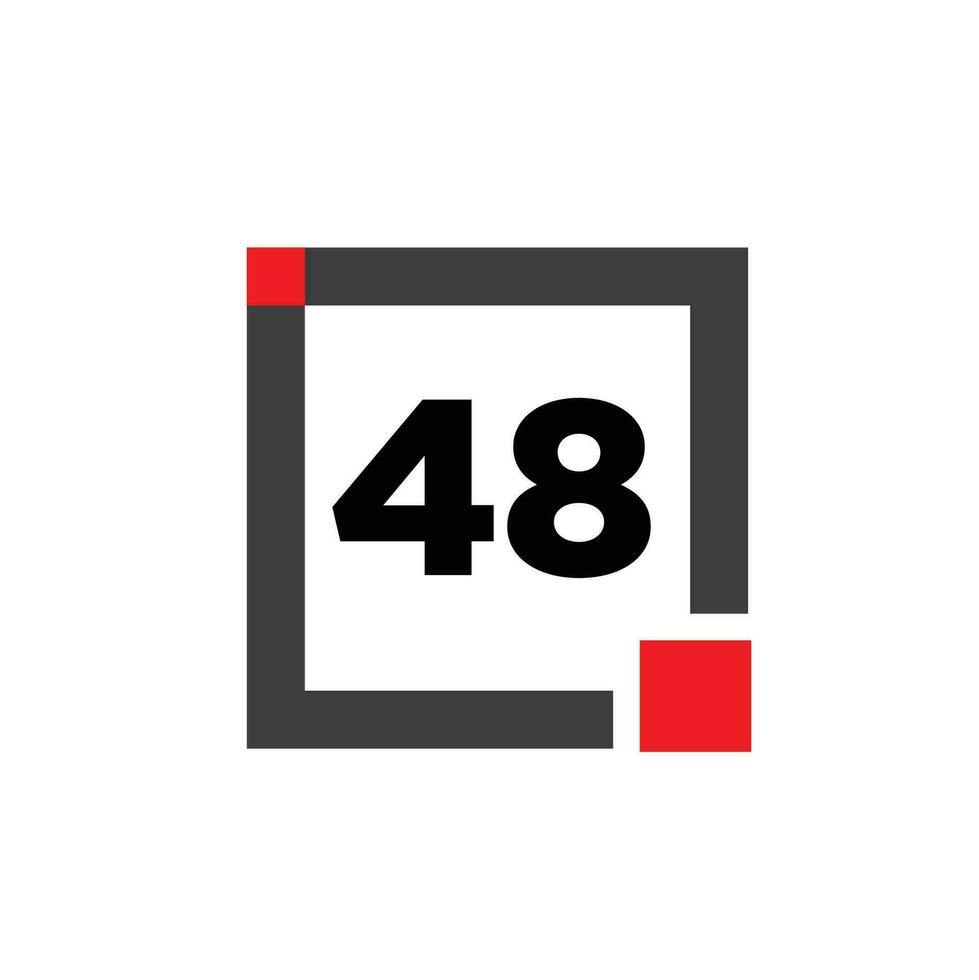 49 número con caja icono. 49 tipografía monograma. vector