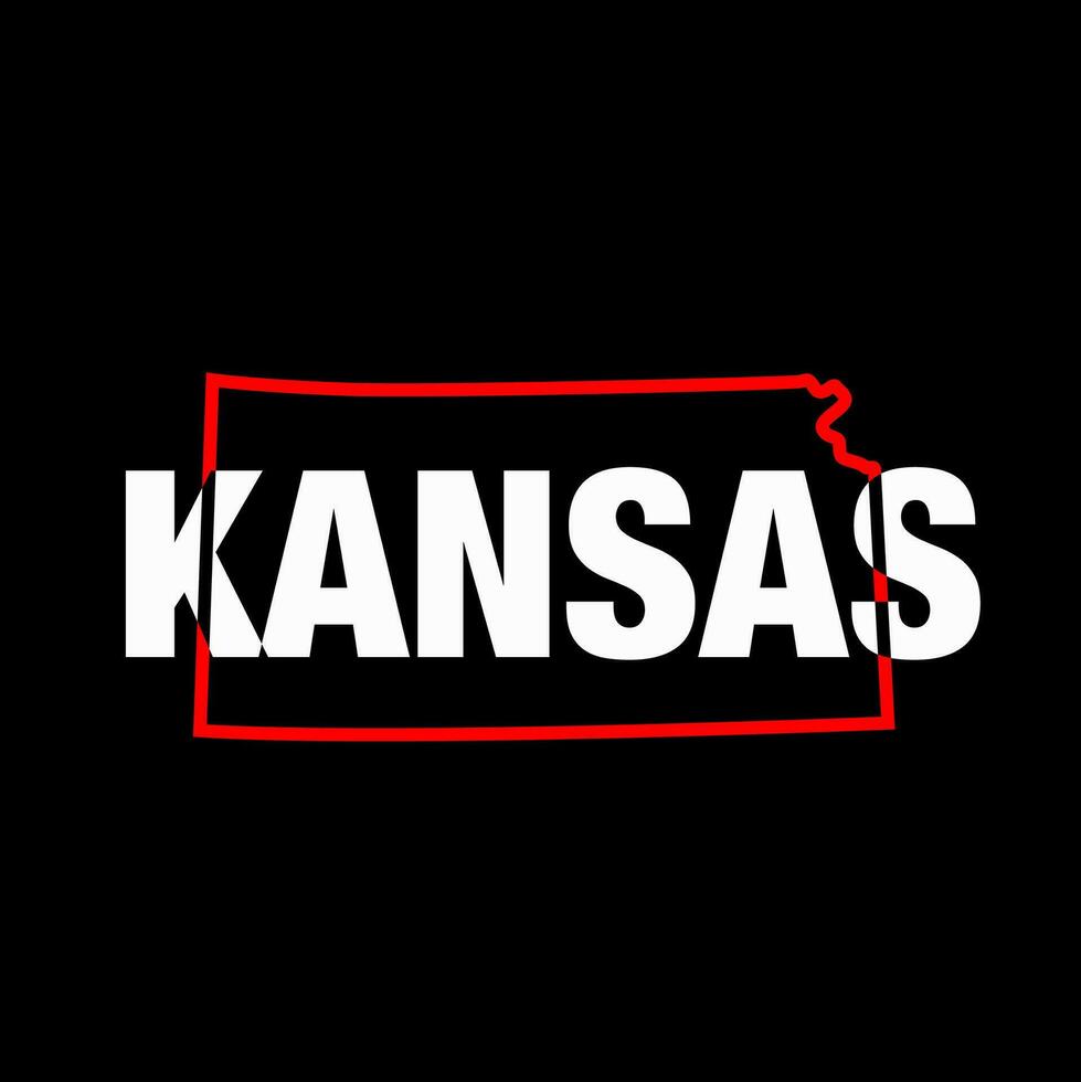 Kansas map typography vector illustration. Kansas state map