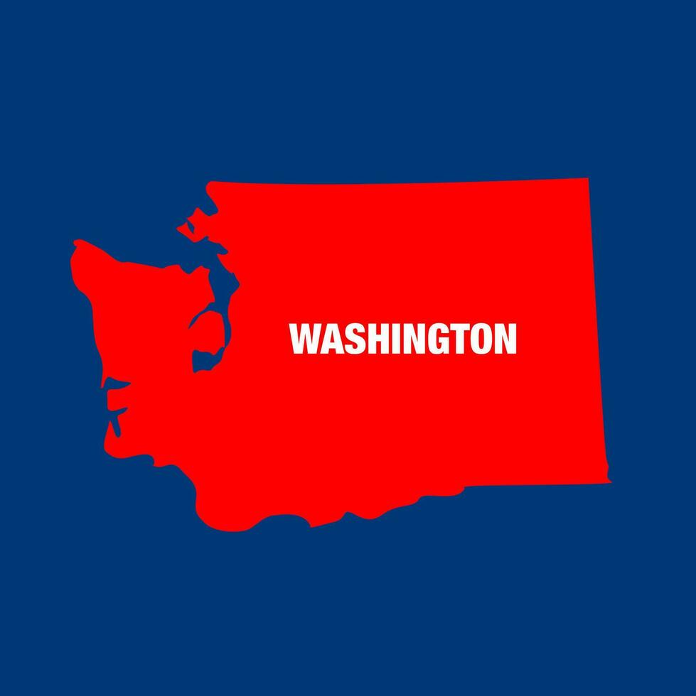 Washington state map in red color. Washington map. vector