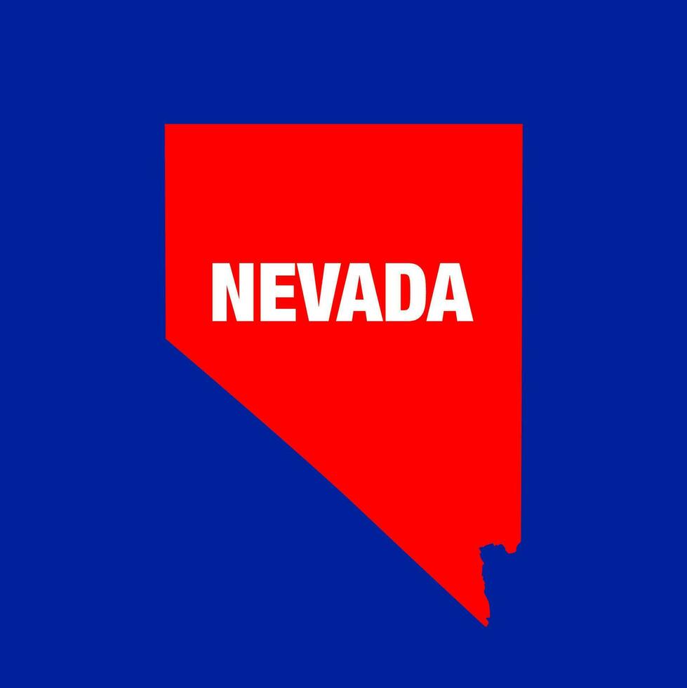 Nevada estado mapa icono en azul antecedentes. vector