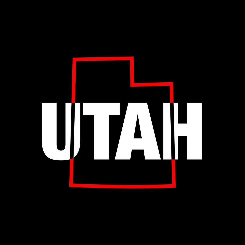 Utah mapa tipografía con mapa vector ilustración.