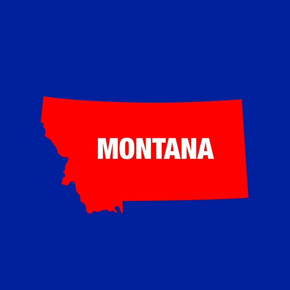 MONTANA state map icon on blue background. vector