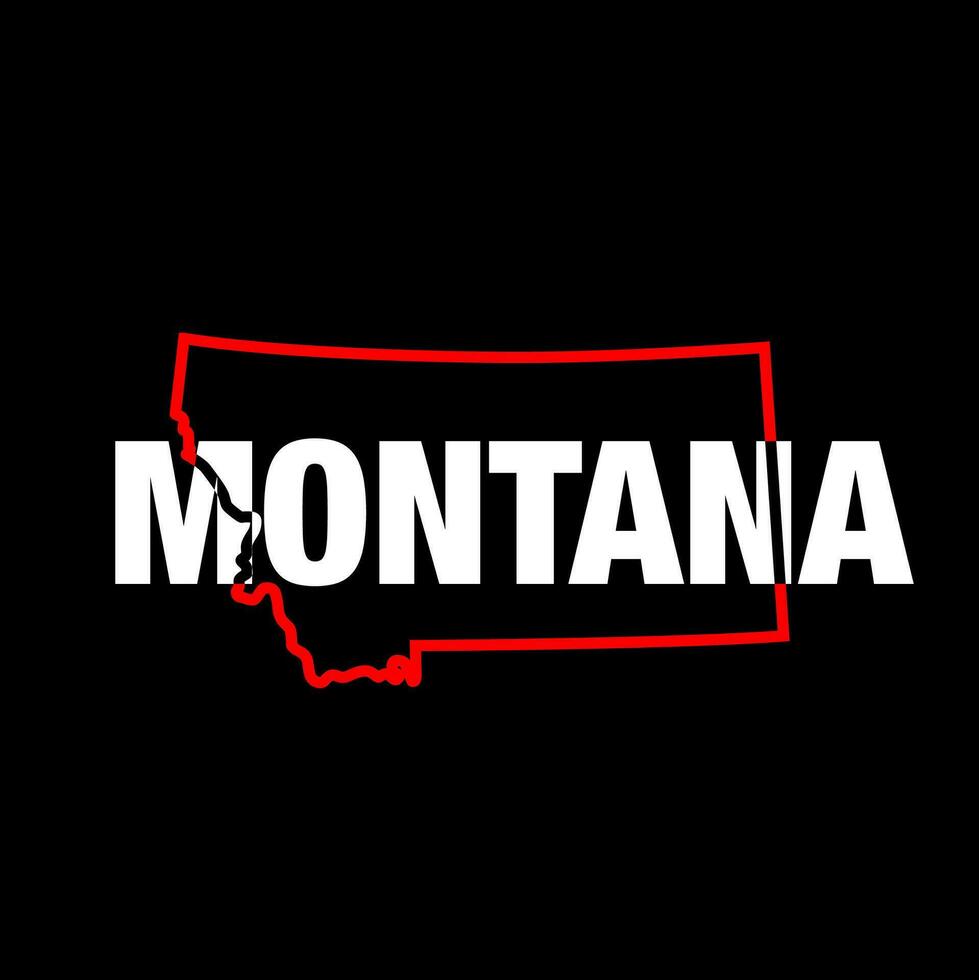 Montana Estados Unidos mapa tipografía letras. Montana letras. vector